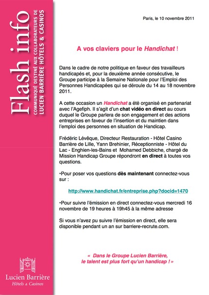 Flash info handichat